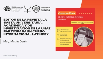 Editor de la revista La Saeta Universitaria, Académica y de Investigación de la UNAE participará en curso internacional Latindex