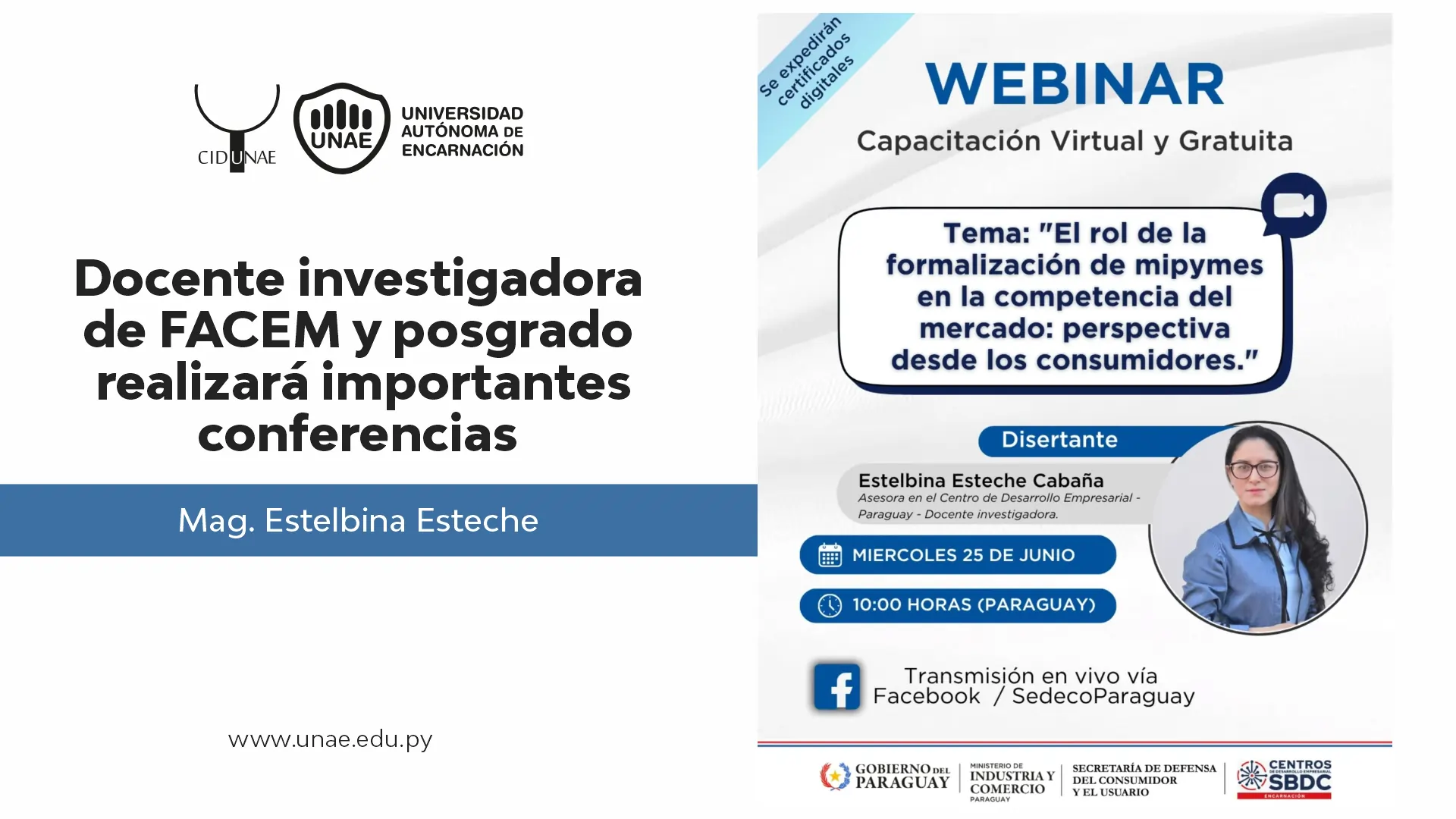 Docente investigadora de FACEM y posgrado realizará importantes conferencias