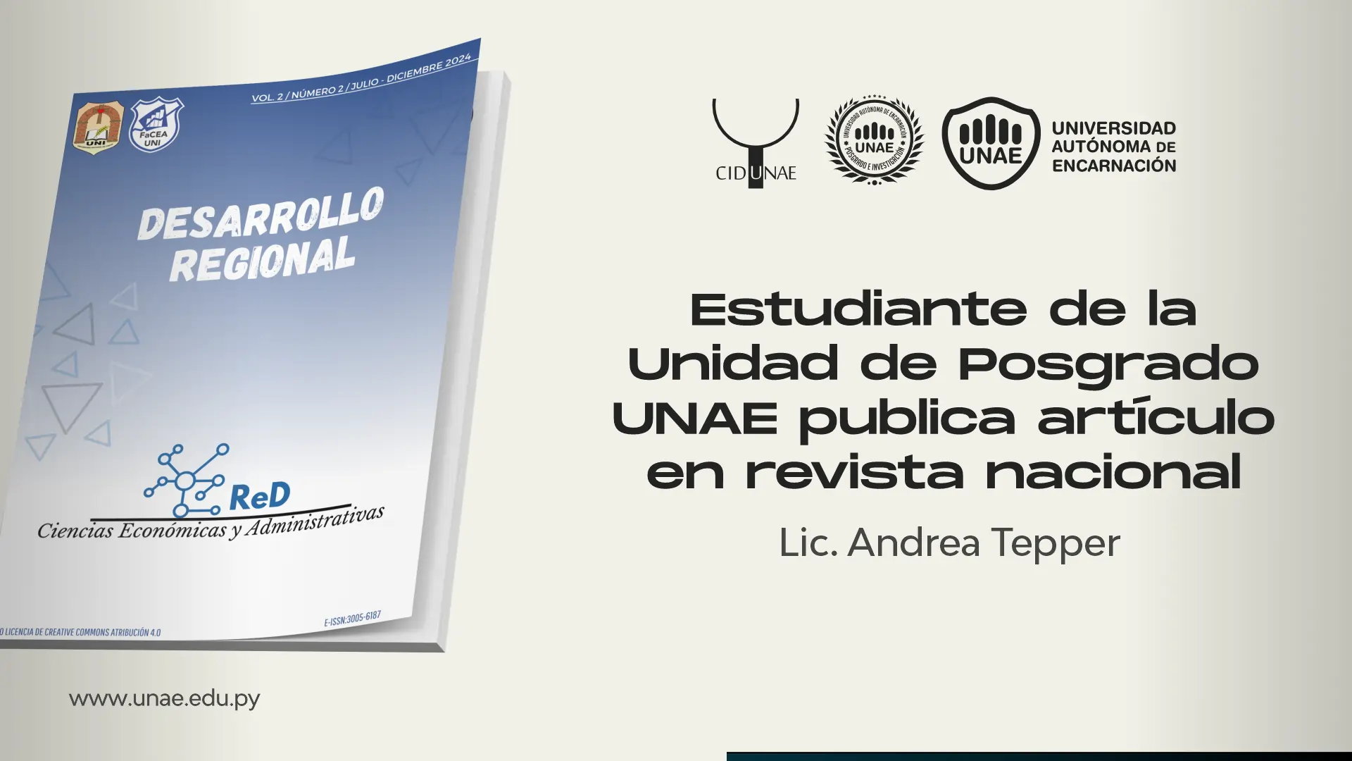 Estudiante de la Unidad de Posgrado UNAE publica artículo en revista nacional