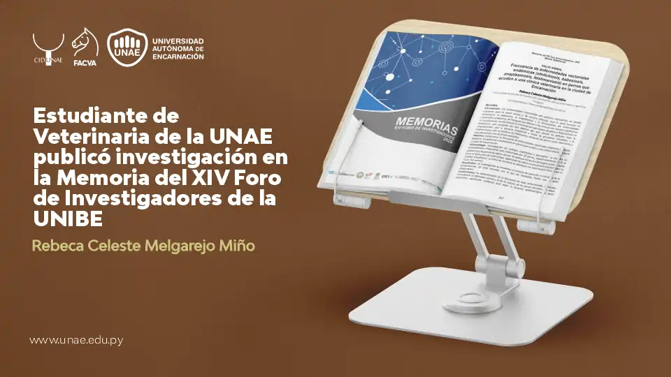 Estudiante de Veterinaria de la UNAE publicó investigación en la Memoria del XIV Foro de Investigadores de la UNIBE