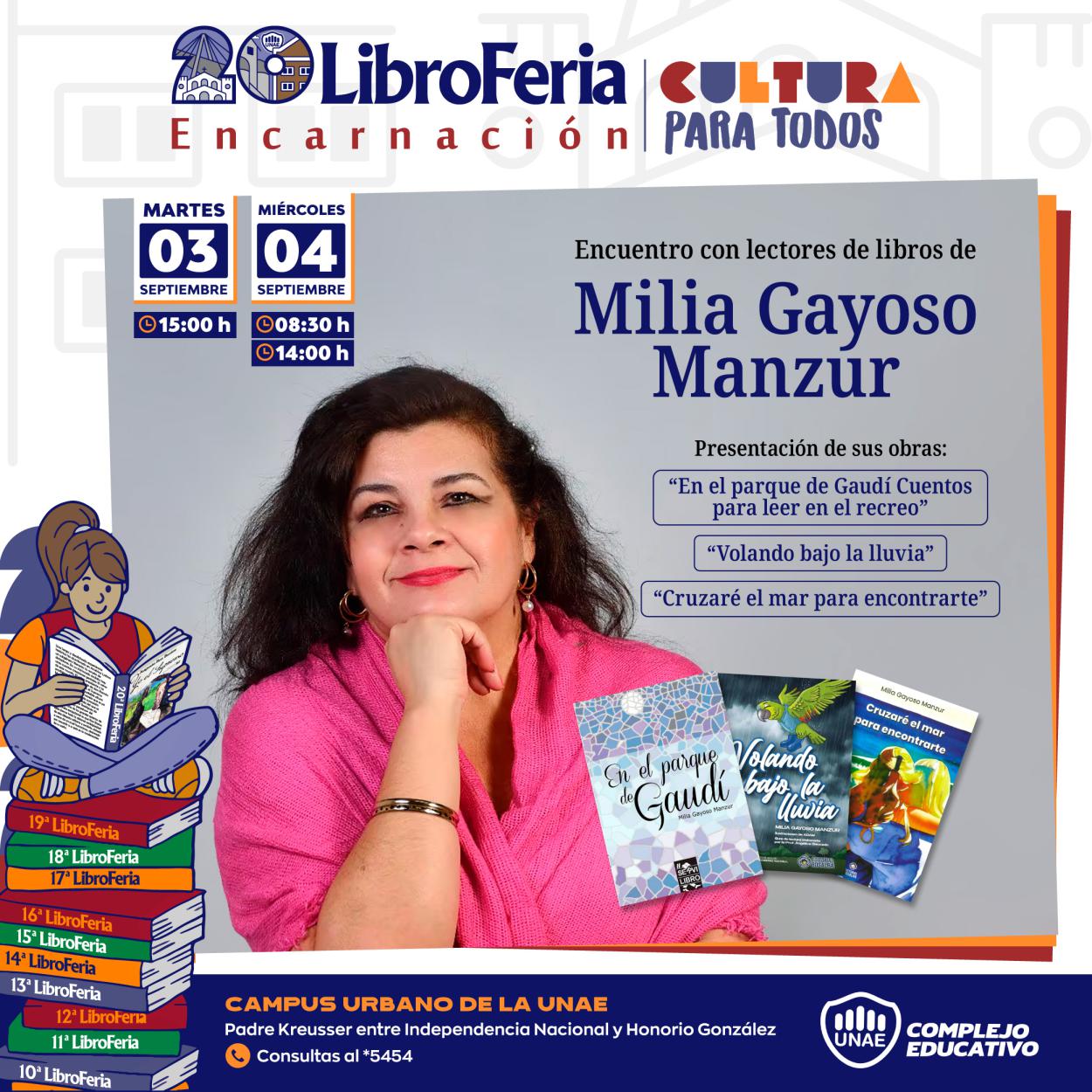 Encuentro con lectores de libros de Milia Gayoso Manzur.