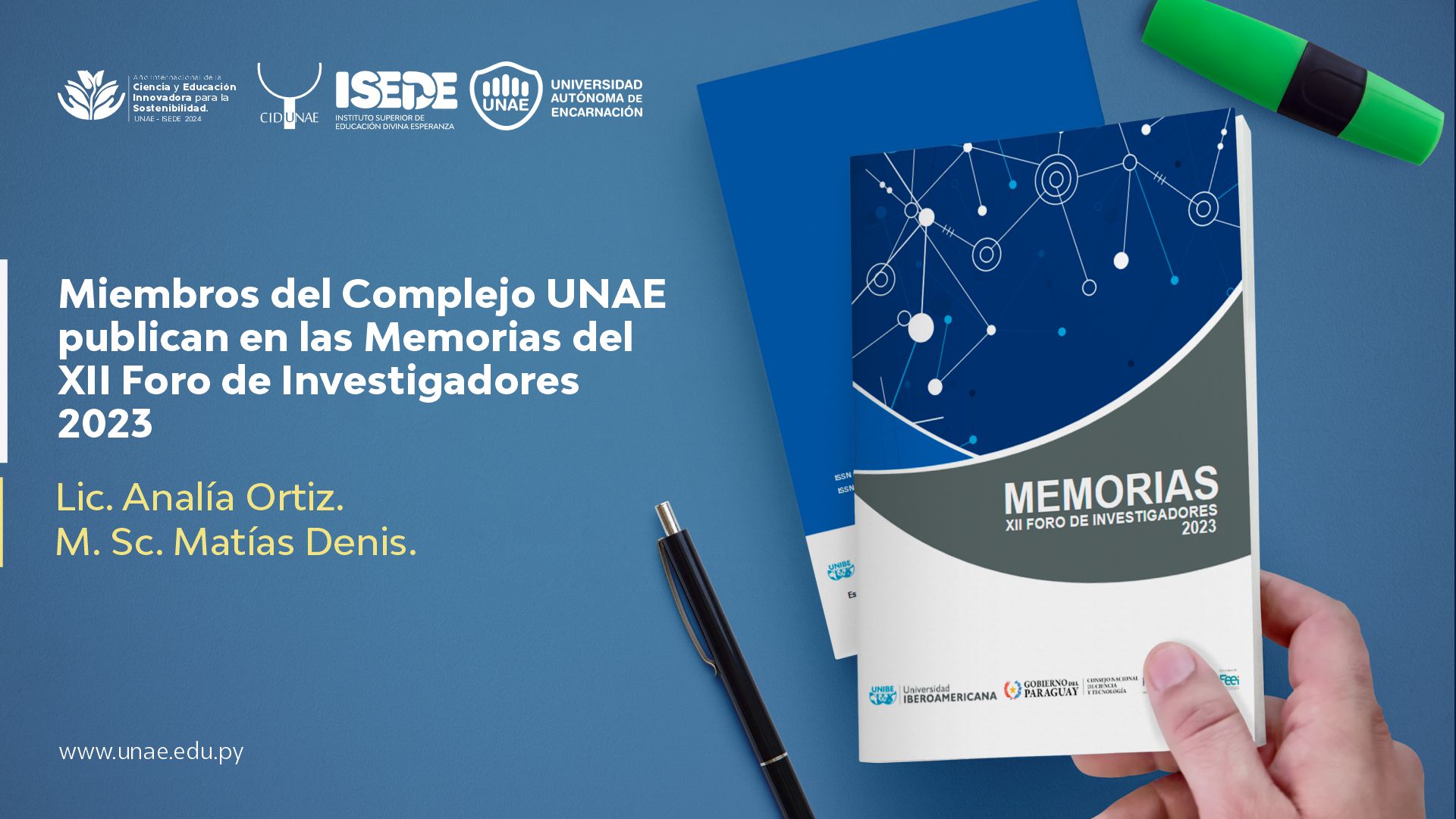 Miembros del Complejo UNAE publican en las Memorias del XII Foro de Investigadores 2023