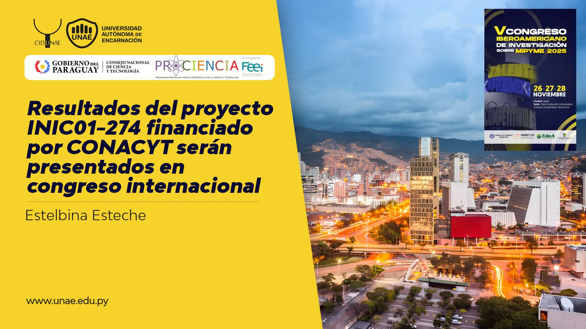 Resultados del proyecto INIC01-274 financiado por CONACYT serán presentados en congreso internacional