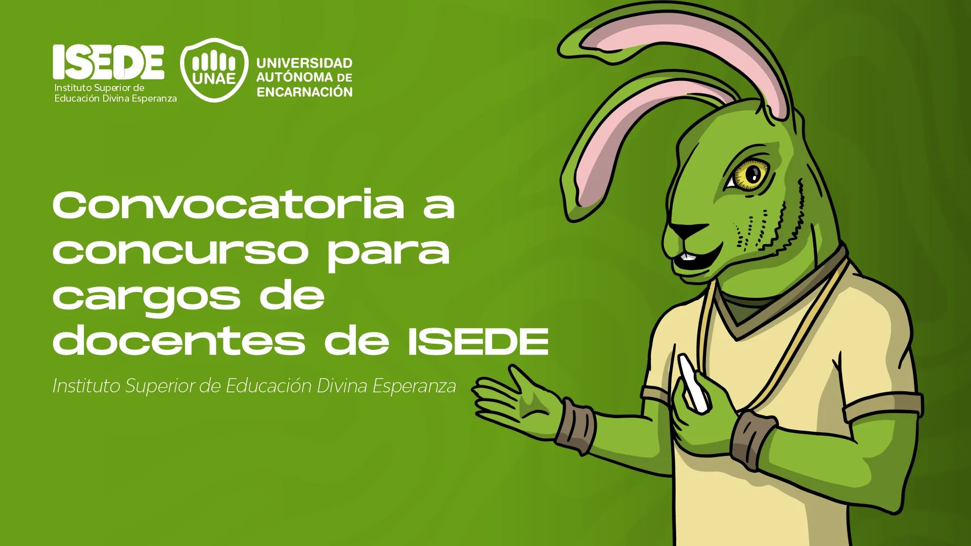 Convocatoria a concurso para cargos de docentes de ISEDE 2025 - 2º periodo