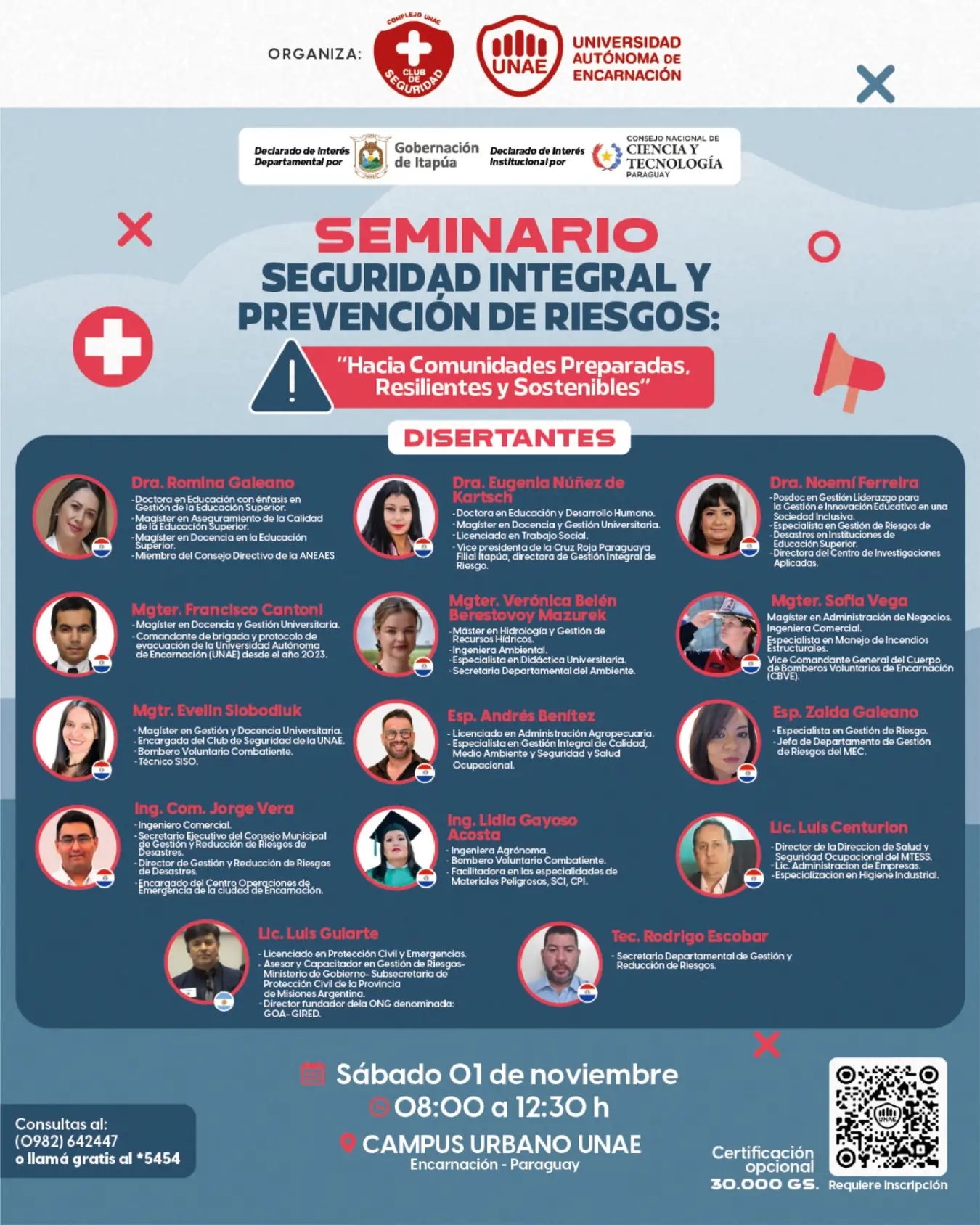 La UNAE lidera el primer Seminario sobre Seguridad Integral y Prevención de Riesgos dictado desde una universidad en Paraguay