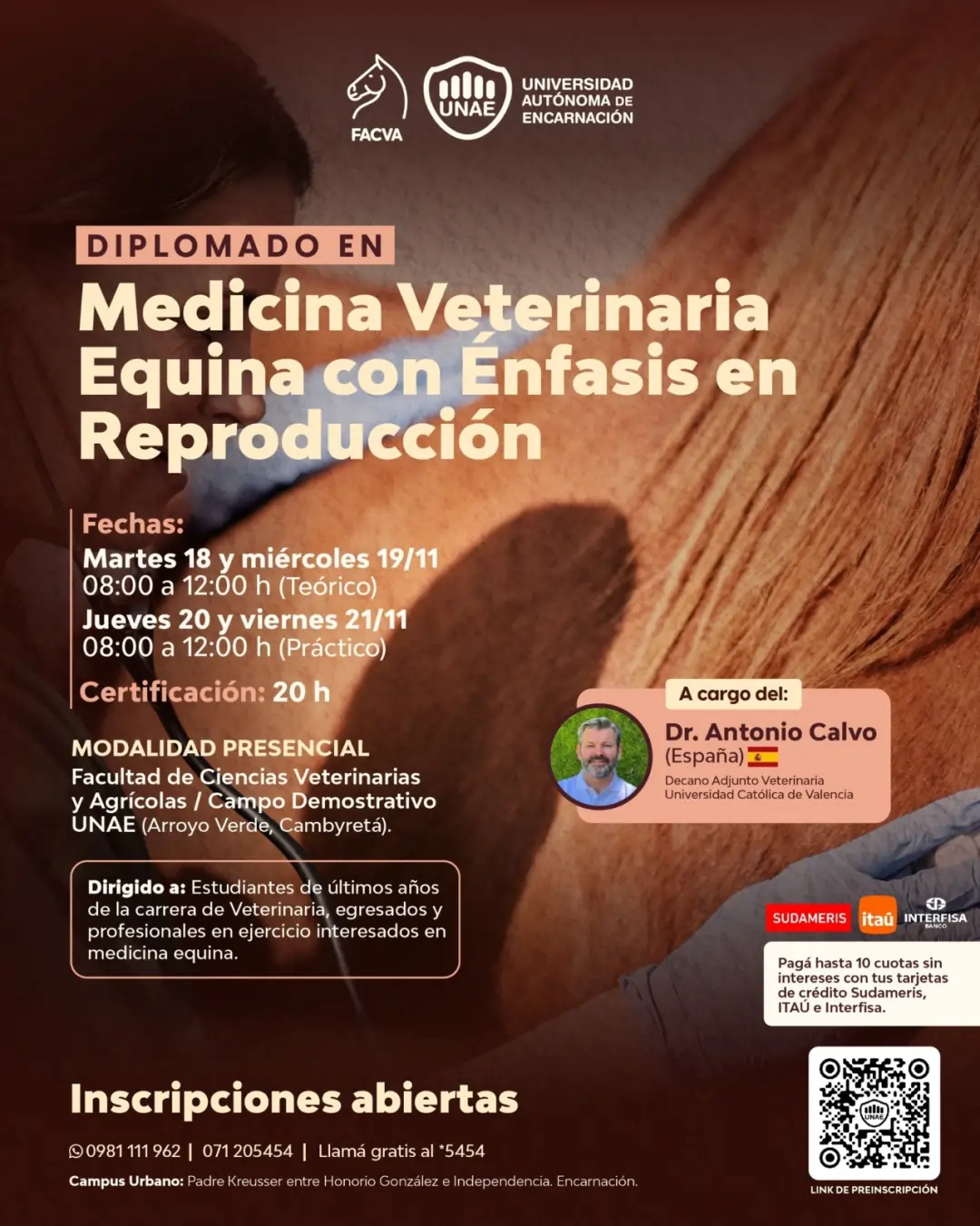 Diplomado internacional en Medicina Veterinaria Equina con énfasis en Reproducción