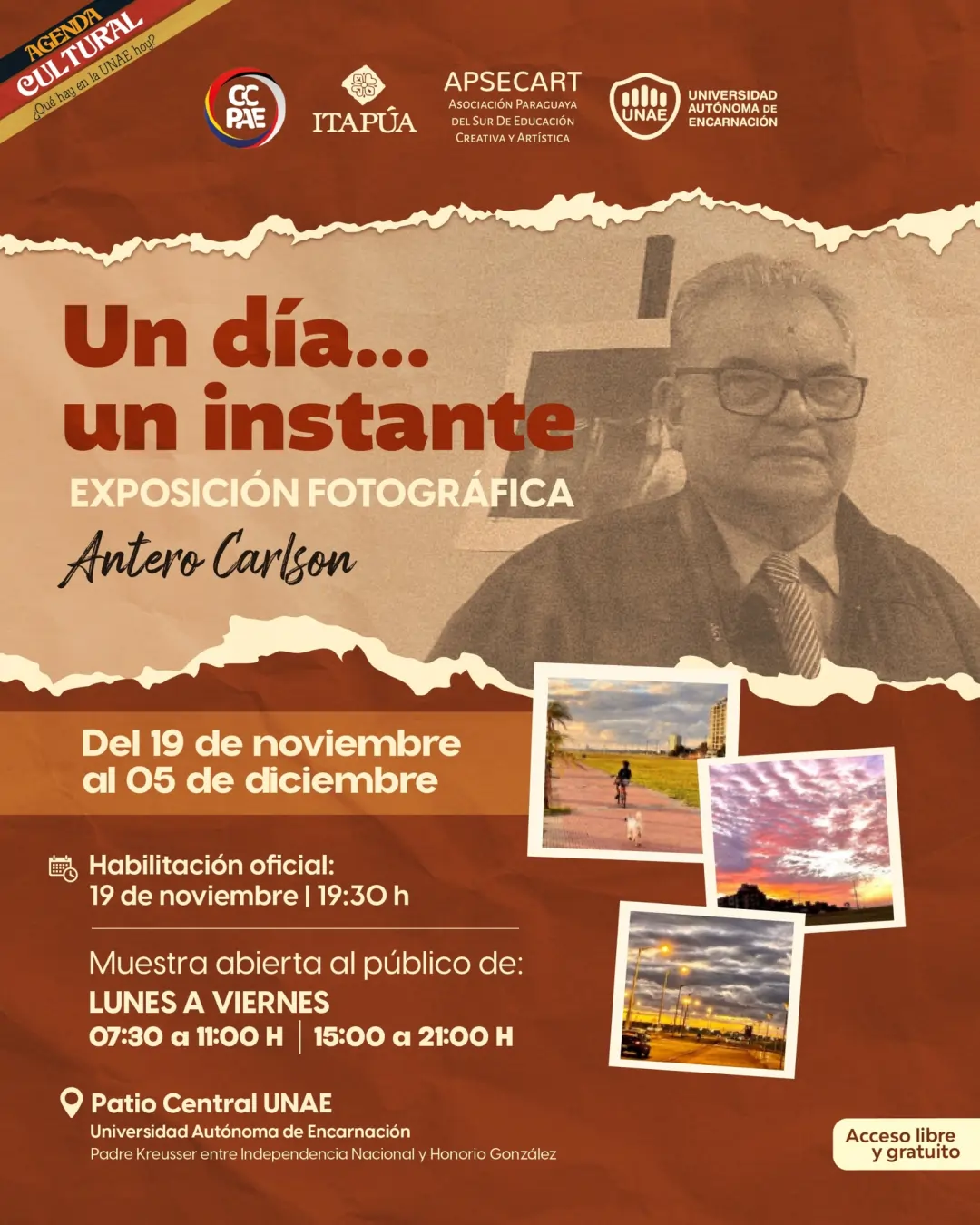 Exposición fotográfica Un día... un instante de Antero Carlson.