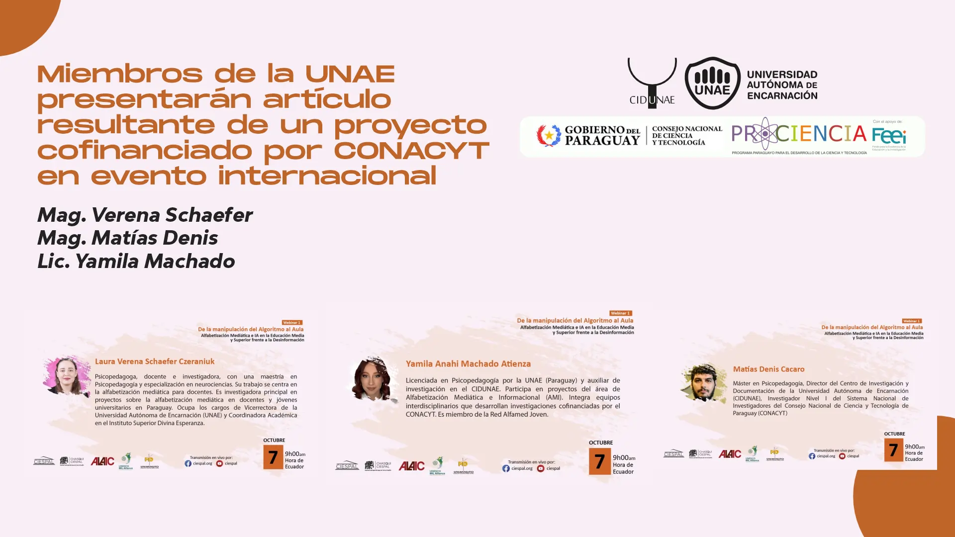 Miembros de la UNAE presentarán artículo resultante de un proyecto cofinanciado por CONACYT en evento internacional