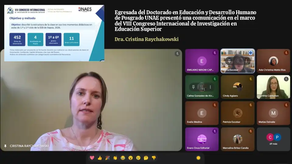 Egresada del Doctorado en Educación y Desarrollo Humano de Posgrado UNAE presentó una comunicación en el marco del VIII Congreso Internacional de Investigación en Educación Superior