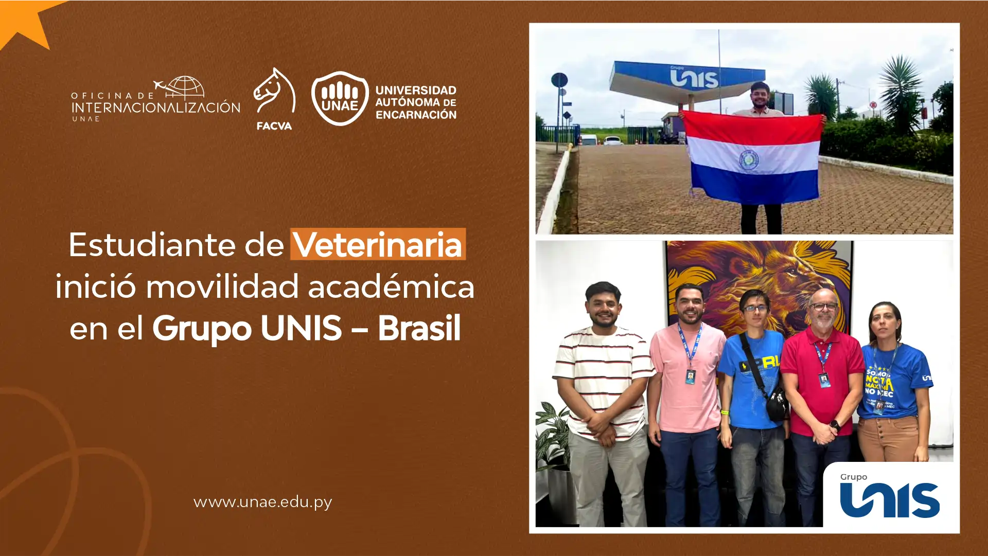 Estudiante de Veterinaria inició movilidad académica en el Grupo UNIS – Brasil