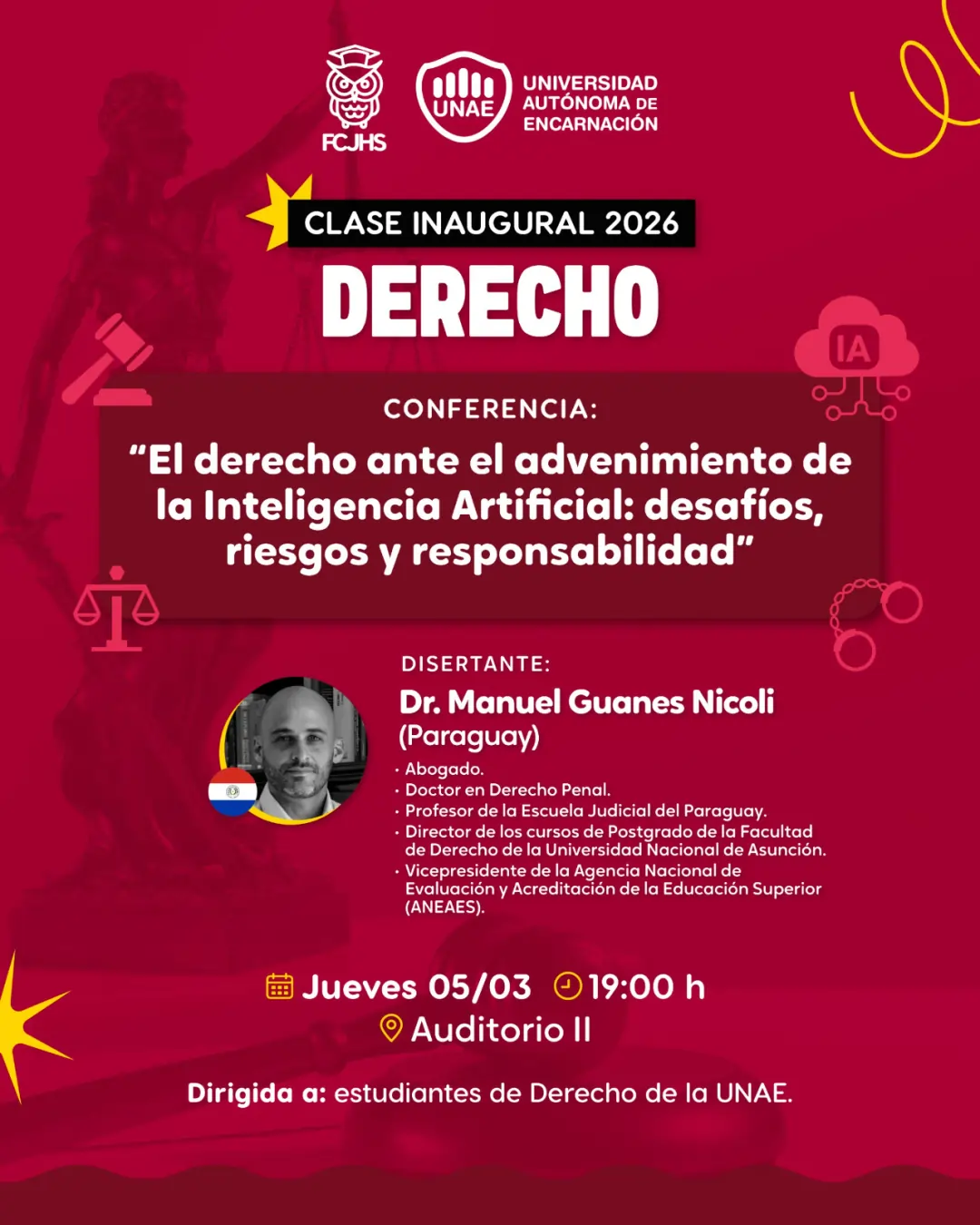 Clase Inaugural de la carrera de Derecho