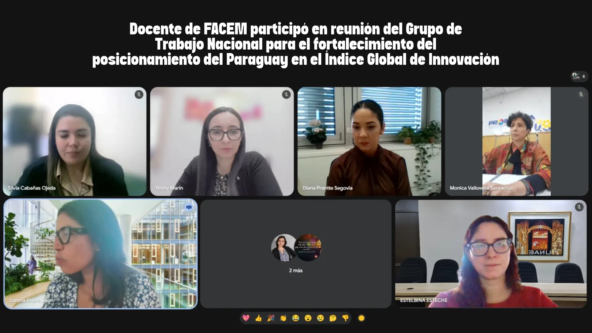 Docente de FACEM participó en reunión del Grupo de Trabajo Nacional para el fortalecimiento del posicionamiento del Paraguay en el Índice Global de Innovación