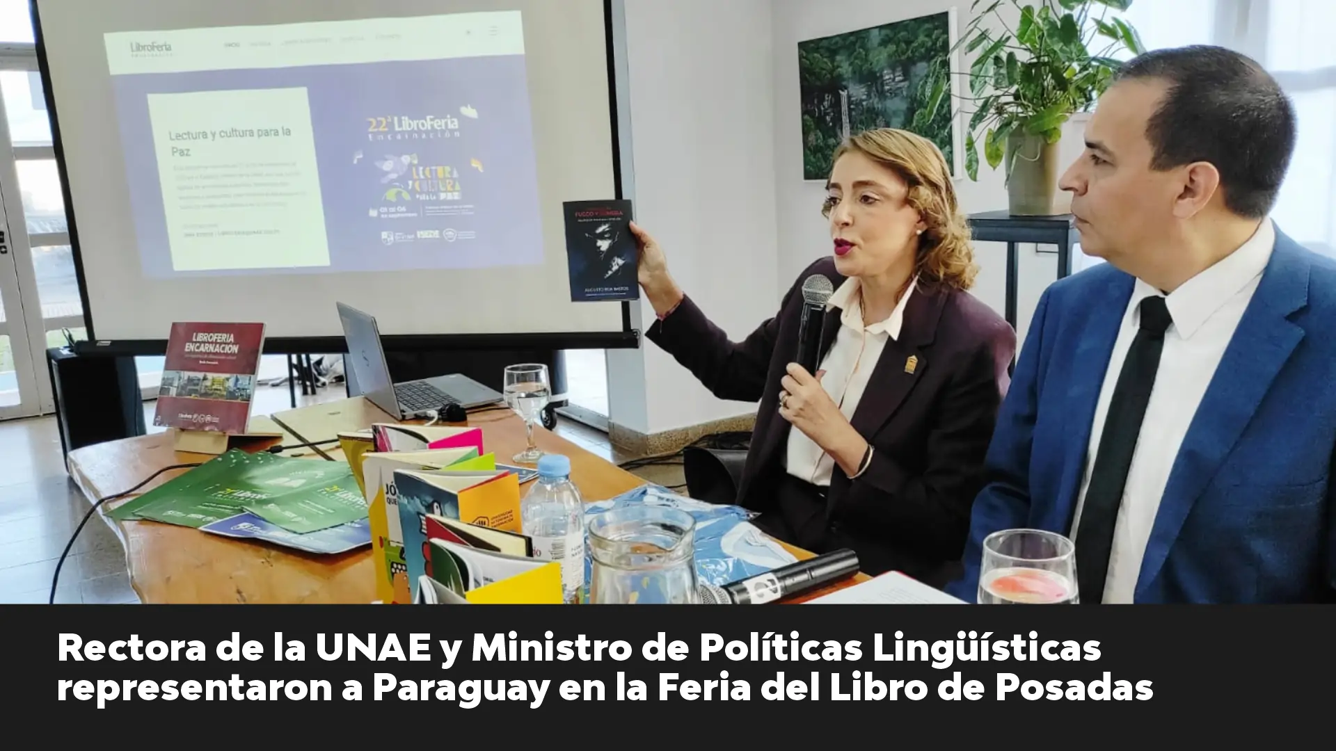 Rectora de la UNAE y Ministro de Políticas Lingüísticas representaron a Paraguay en la Feria del Libro de Posadas