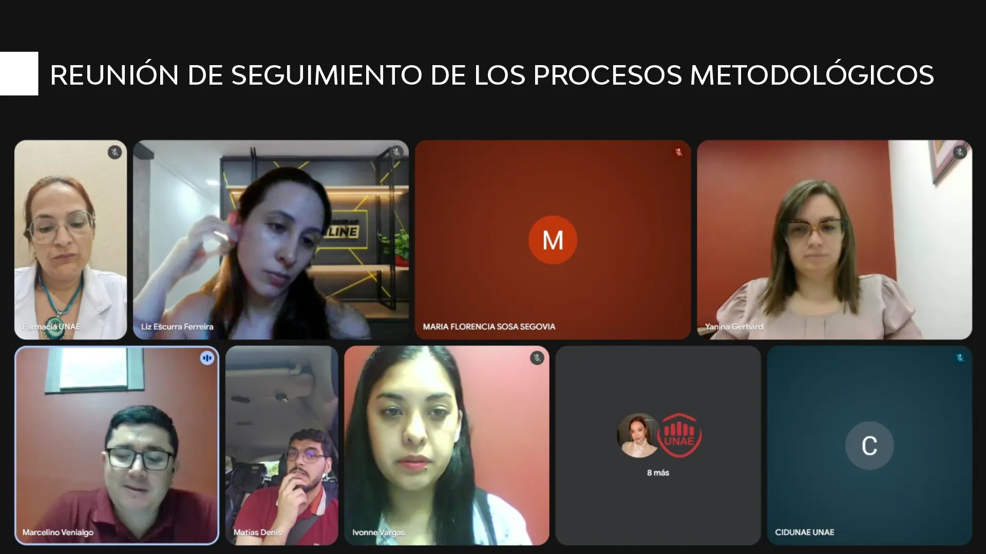 Reunión de seguimiento de los procesos metodológicos